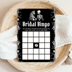 Convite Jogo de Bingo de Noivado de Halloween Gótico