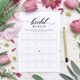 Convite Jogo de Bingo do Chá de panela de Script Clássico 