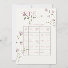 Convite Jogo de Bingo Floral Mínimo para Noiva