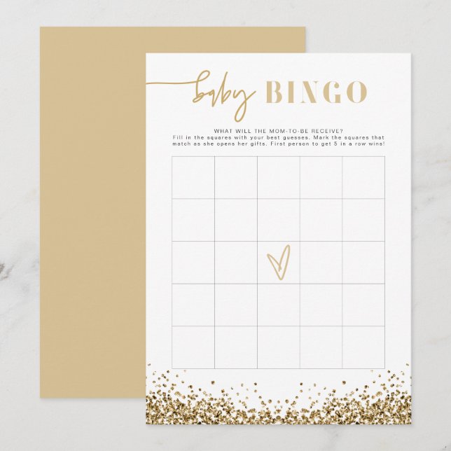 Convite Jogo de Bingo para Chá de Bebê REGINA com Lantejou (Frente/Verso)