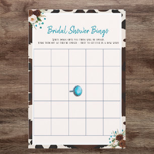 Convite Jogo de Bingo para Chá de Noiva com Flores Silvest