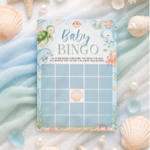 Convite Jogo de Bingo para Chás de Bebê Sea You Soon Ocean