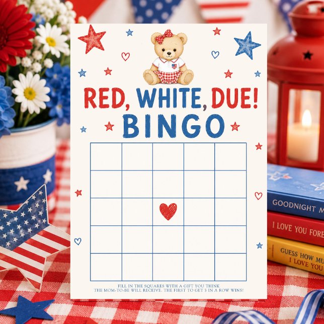 Convite Jogo de Bingo Vermelho Branco e Devido (Criador carregado)