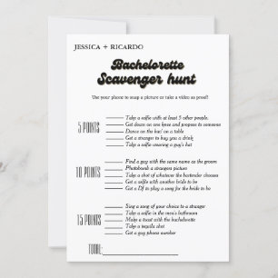 Convite jogo de caça ao tesouro para despedida de solteira