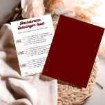 Convite Jogo de caça aos caçadores de solteiros,jogo de so<br><div class="desc">FUN burgundy Bachelorette caçam caça à noiva e à sua equipe</div>