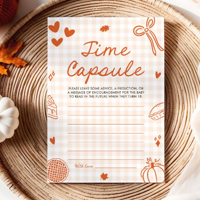 Convite Jogo de Cápsula do Tempo de Chuvinha de Bebê Desen (Fall Hand Drawn Baby Shower Time Capsule Game)