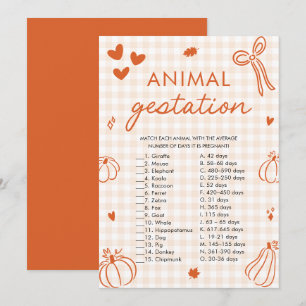 Convite Jogo de Chá de Bebê da Gestação de Animais de Abób