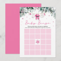 Jogo de Chá de Bebê Natal Rosa Santa Baby Bingo