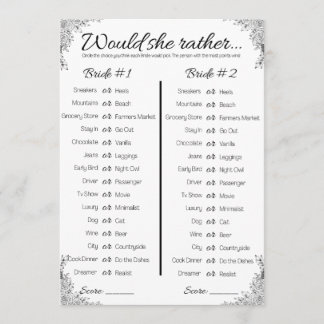 Convite Jogo de Chá de casamento Lésbica, Ela Preferencial