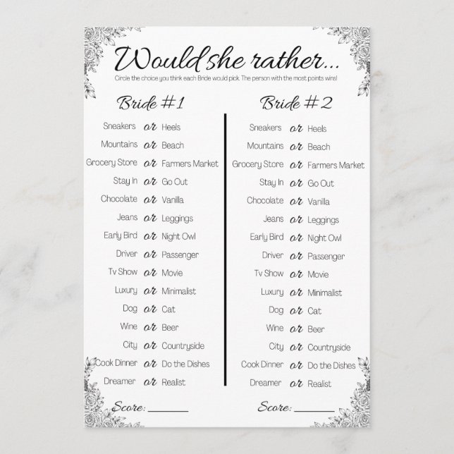 Convite Jogo de Chá de casamento Lésbica, Ela Preferencial (Frente)