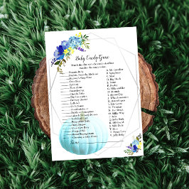 Convite Jogo de Chá de fraldas de abóbora | Azul