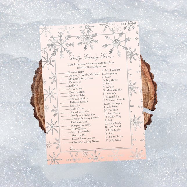 Convite Jogo de Chá de fraldas de Doces com Floco de Neve  (Criador carregado)