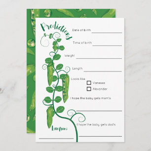 Convite Jogo de chá de fraldas de ervilha doce