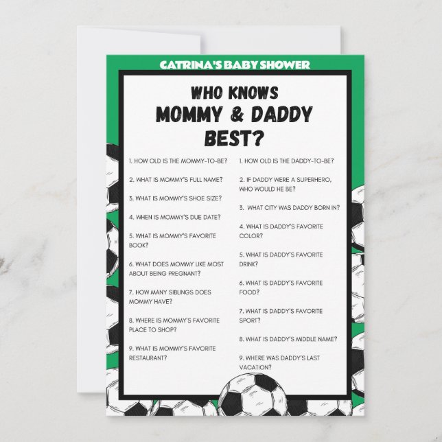 Convite Jogo de Chá de fraldas de futebol, Futebol - Nome  (Frente)