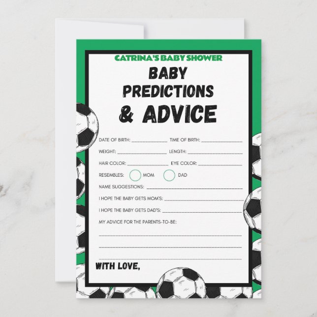 Convite Jogo de Chá de fraldas de futebol, Futebol - Nome  (Frente)