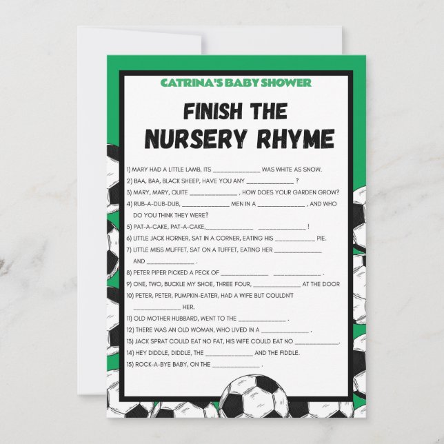 Convite Jogo de Chá de fraldas de futebol, Futebol - Nome  (Frente)