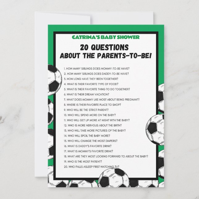 Convite Jogo de Chá de fraldas de futebol, Futebol - Nome  (Frente)