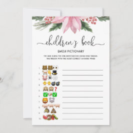 Convite Jogo de Chá de fraldas de Pictionary Poinsettia Em