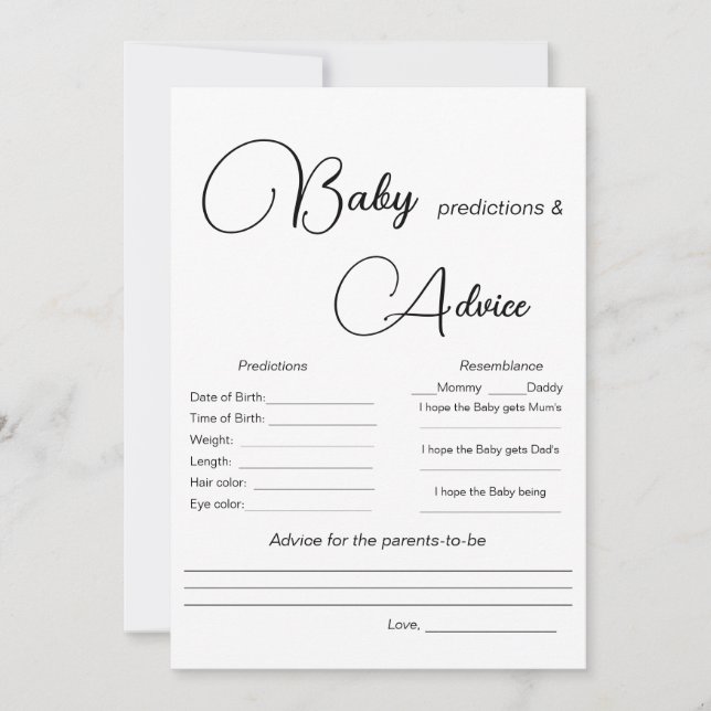 Convite Jogo de Chá de fraldas de Predicações para Bebês (Frente)