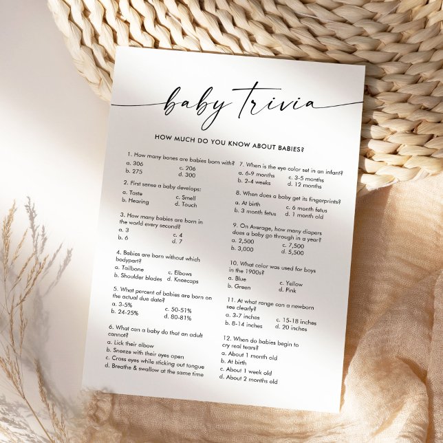 Convite Jogo de Chá de fraldas do Bebê KAIA Trivia (Criador carregado)