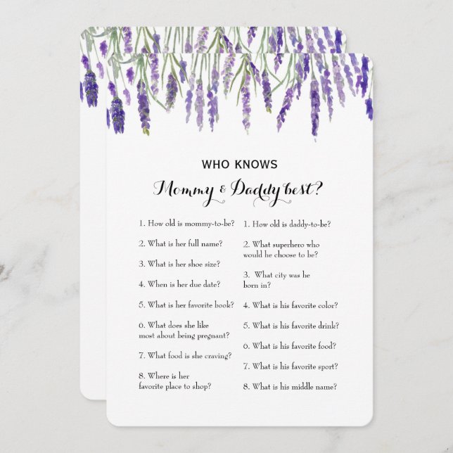 Convite Jogo de Chá de fraldas do Lado Duplo 2 - Conselhos (Frente/Verso)