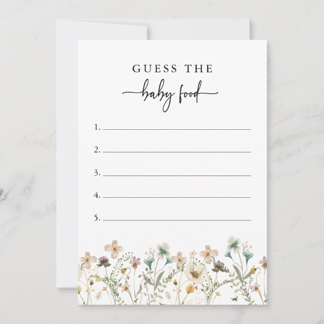 Convite Jogo de Chá de fraldas Floral (Frente)