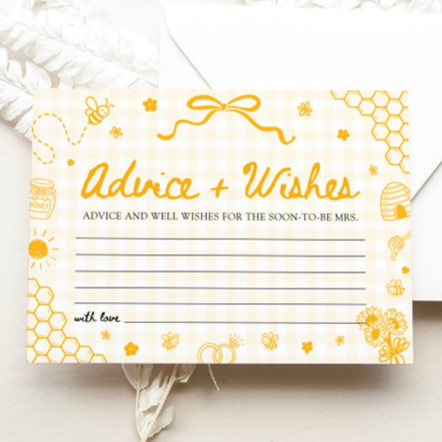 Convite Jogo de Chá de Noiva: Conselhos e Desejos para a A (Honey Bee Advice and Wishes Bridal Shower Game)
