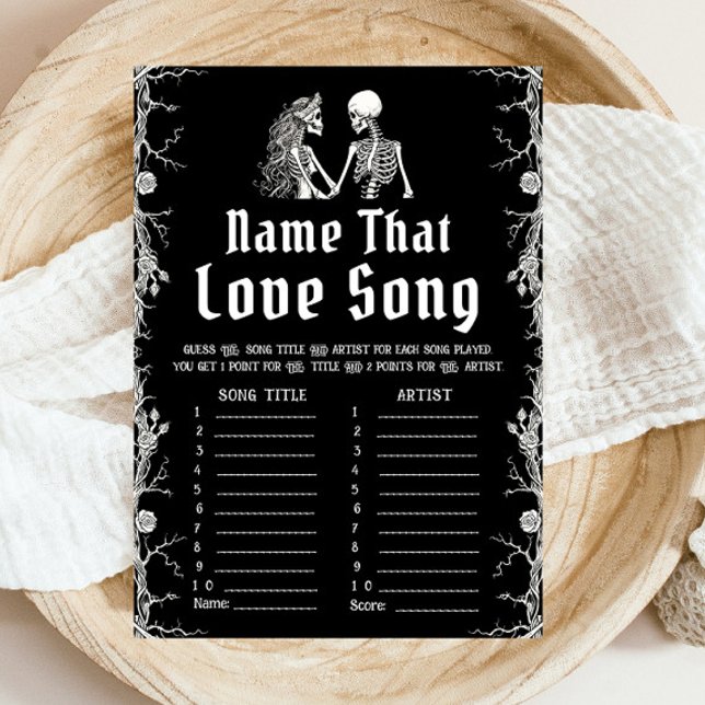 Convite Jogo de Chá de Noiva de Halloween: Identifique a M (Halloween Name That Love Tune Bridal Shower Game )