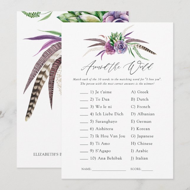 Convite Jogo de Chá de panela de Sucultos Místicos (Frente/Verso)