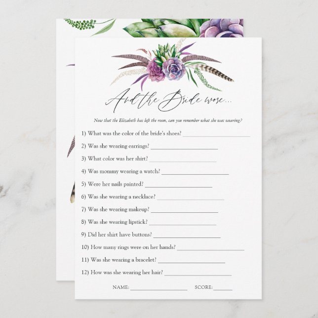 Convite Jogo de Chá de panela de Sucultos Místicos (Frente/Verso)