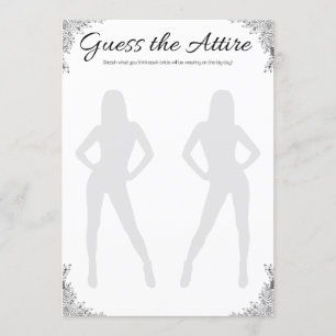 Convite Jogo de Chá de panela Lésbica, Adivinhem o Traje