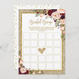 Convite Jogo de Chá Glitter Dourado Marsala