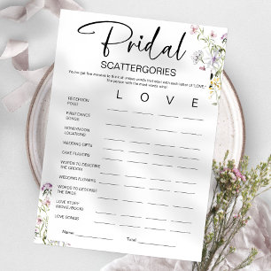 Convite Jogo de Chuva de Noiva Bridal Scattergories