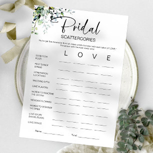 Convite Jogo de Chuva de Noiva Bridal Scattergories