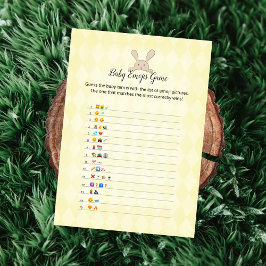 Convite Jogo de Imagens Emoji do Bebê de Argyle Amarelo Ta