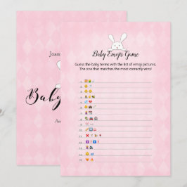 Convite Jogo de Imagens Emoji do Bebê de Argyle Cor-de-Ros