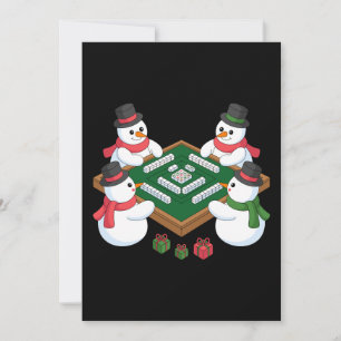 Convite Jogo de Mahjong de Natal Boneco de Neve Mesa Féria