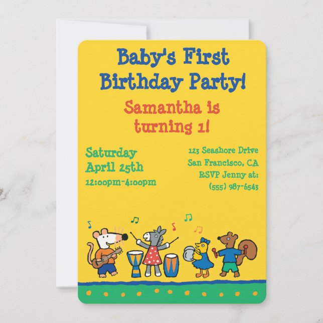 Convite Jogo de Maisy e de amigos na banda (Frente)