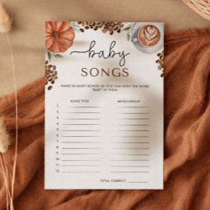 Convite Jogo de Músicas para Chá de Bebê com Café de Abóbo