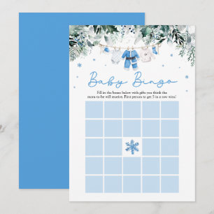 Convite Jogo de Natal do Bebê Azul para Chá de Bebê