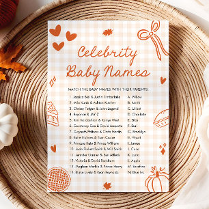 Convite Jogo de Nomes de Bebês de Celebridades Desenhados 