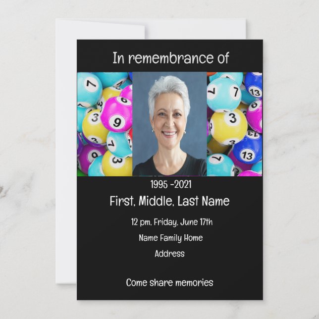 Convite Jogo de Oração de Foto Memorial (Verso)