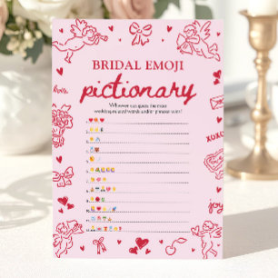Convite Jogo de Pictionary de Emoji de Chá de Noiva Desenh