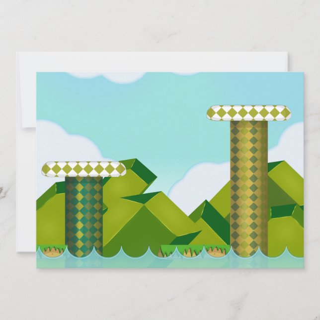 Convite Jogo de Plataforma Retro (Frente)