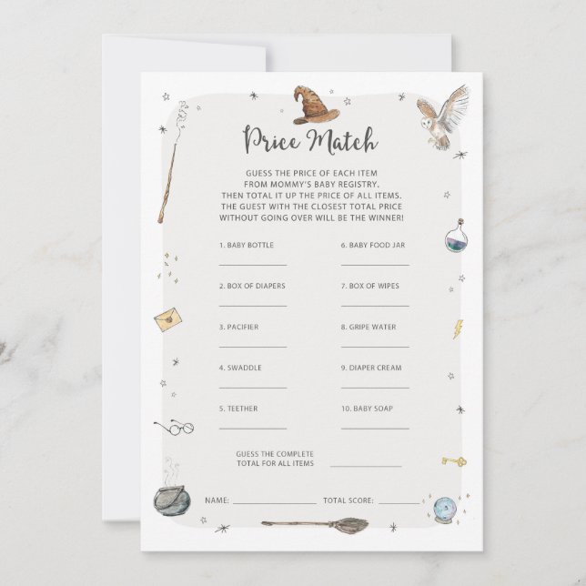 Convite Jogo de Predicações do Bebê do Chá de fraldas (Frente)