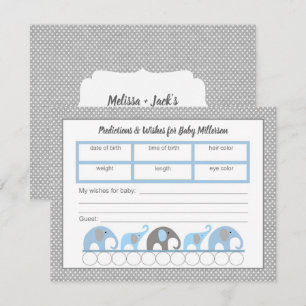 Convite Jogo de previsão do Chá de fraldas de elefantes 