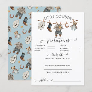Convite Jogo de Previsões de Bebês do Cowboy Clothesline