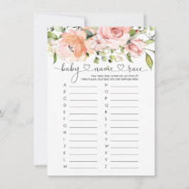 Convite Jogo de Raça do Nome do Bebê, Jogo de Chá de frald