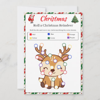 Convite Jogo de Renas de Natal | Jogo de Dados de Feriado