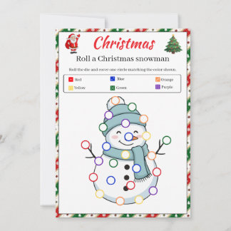 Convite Jogo de Rolar um Boneco de Neve de Natal | Jogo de